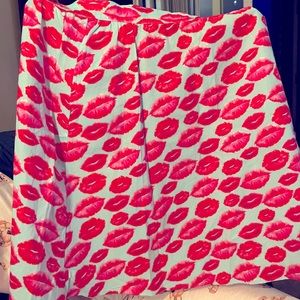 Modcloth Retrolicious lips print skirt size XL. NWT